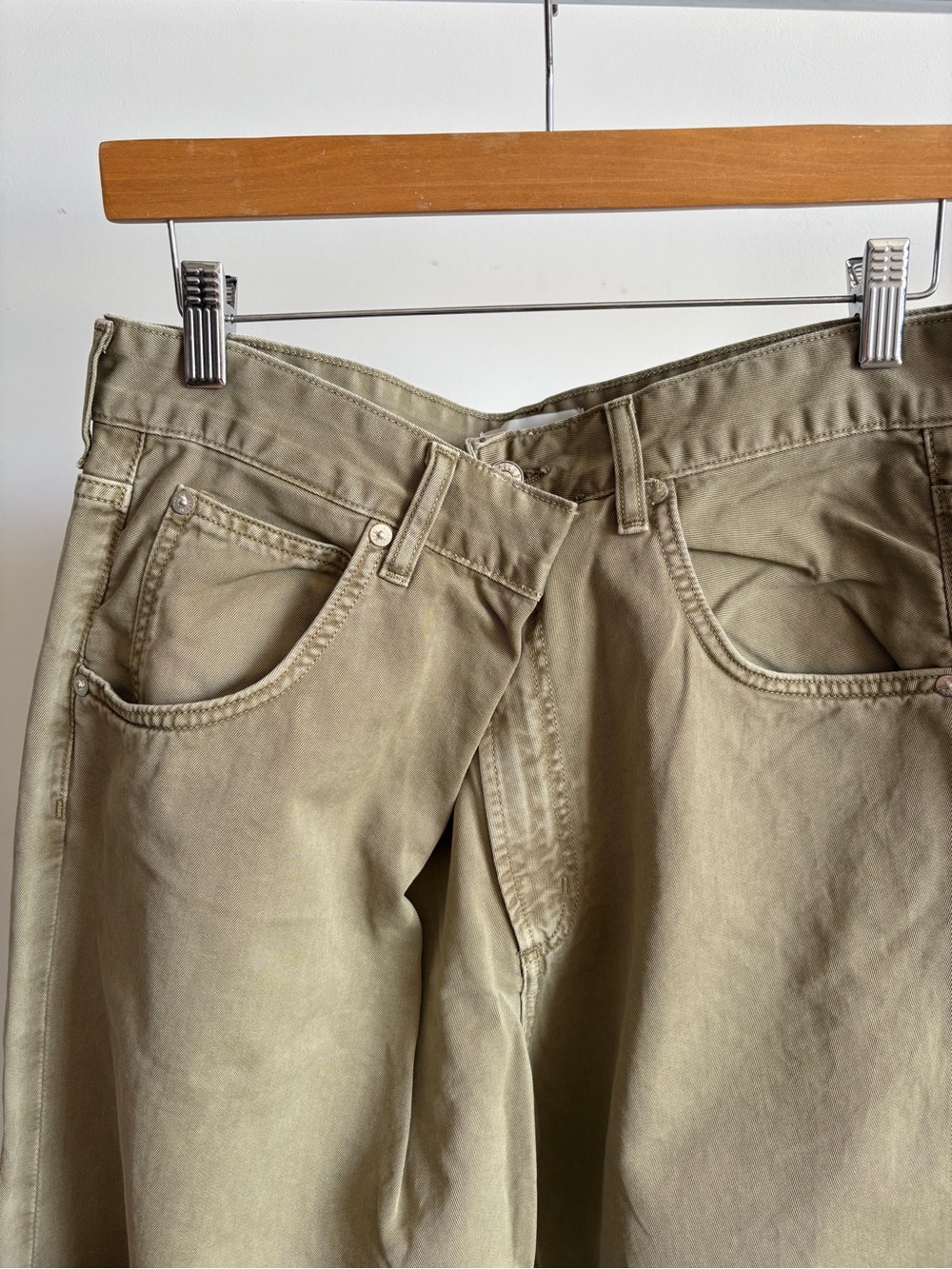 $369 NWOT Agolde “Vana” Fold High-Rise Wide-Leg Pants in Dark Khaki Sz 28 - Picture 7 of 14